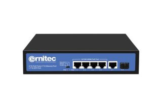Ernitec Unmanaged ,  4 x 1000Mbps PoE Ports, 1 x 1000Mbps RJ45 Port, 1 x 1000Mbps SFP port
