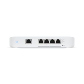 Ubiquiti Layer 2 switch with (4) 10GbE RJ45 ports and (1) GbE, 802.3at PoE+ RJ45 input