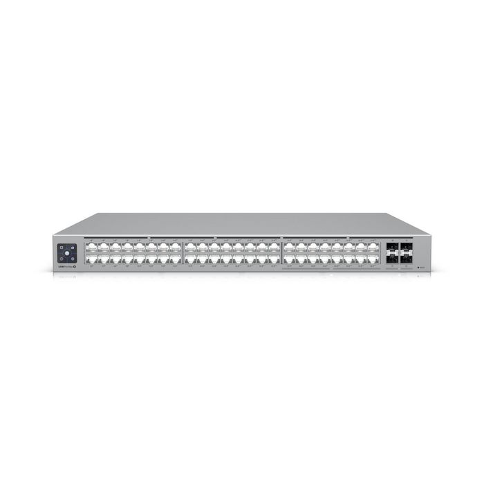 Ubiquiti 720W, 32 x GbE RJ45, 16 x 1/2.5 GbE RJ45, 4 x 10G SFP+, 224 Gbps, 1.3" touchscreen, SGCC steel, 442.4 x 400 x 44 mm (17.4 x 15.7 x 1.7")